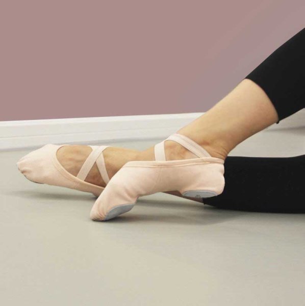 "StretchPro" Ballettschuhe | VEGAN | Geteilter Sohle | Leinen - zum Schließen ins Bild klicken