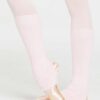 beinwaermer-rosa-schwarz-dames-modell-vorderansicht