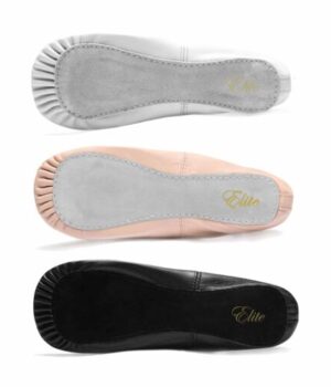ballettschuhe-leder-schwarz-rosa-weiss-elite-unteransicht