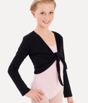 ballettjacke-schwarz-kind-modell-vorderansicht