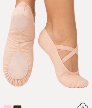 ballettschuhe-damen-rosa-veganova-am-modell-vorder-und-sohlenansicht