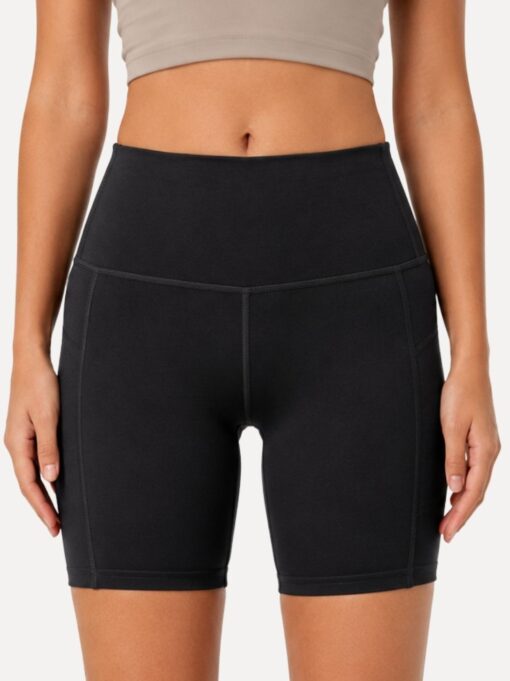 bike-pants-schwarz-damen-modell-vorderansicht