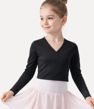 Ballettjäckchen aus Tactel Kinder mit 7/8 Ärmeln Pullover schwarz