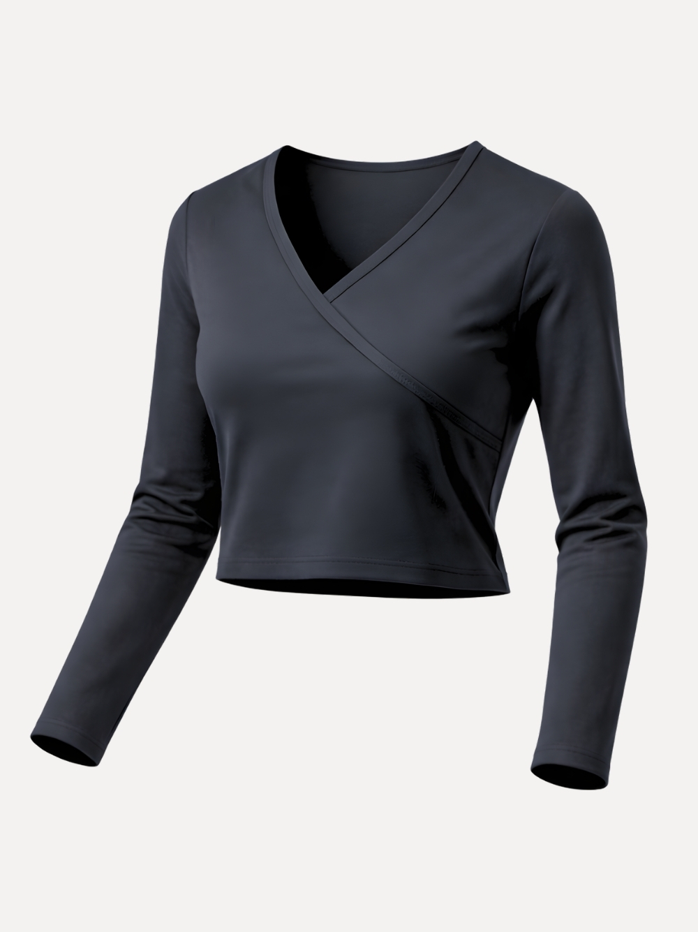 Ballettjäckchen aus Tactel mit 7/8 Ärmeln Pullover schwarz Ghost Mannequin Vorderansicht