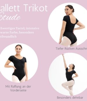 Tactel Balletttrikot | mit kurzen Ärmeln | Etude