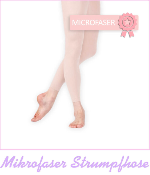 Mikrofaser Ballettstrumpfhose ohne Fuß in Rosa von Dancer